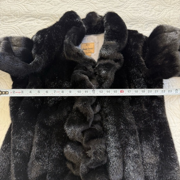 Dennis Basso Luxurious Black Faux Fur Mink Coat Shawl Collar Women’s Medium NWOT - Picture 13 of 14